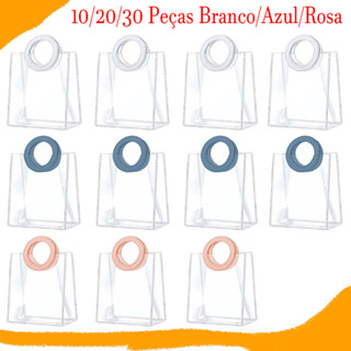 16 x 8 x 18 cm, 10/20/30 Peças sacos de presente de PVC transparente com alças redondas, sacola de embrulho reutilizável em Oferta na Shopee