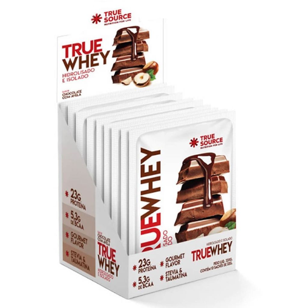 True Whey Hidrolisado e Isolado - 10 Sachês de 32g Chocolate com Avelã - True Source