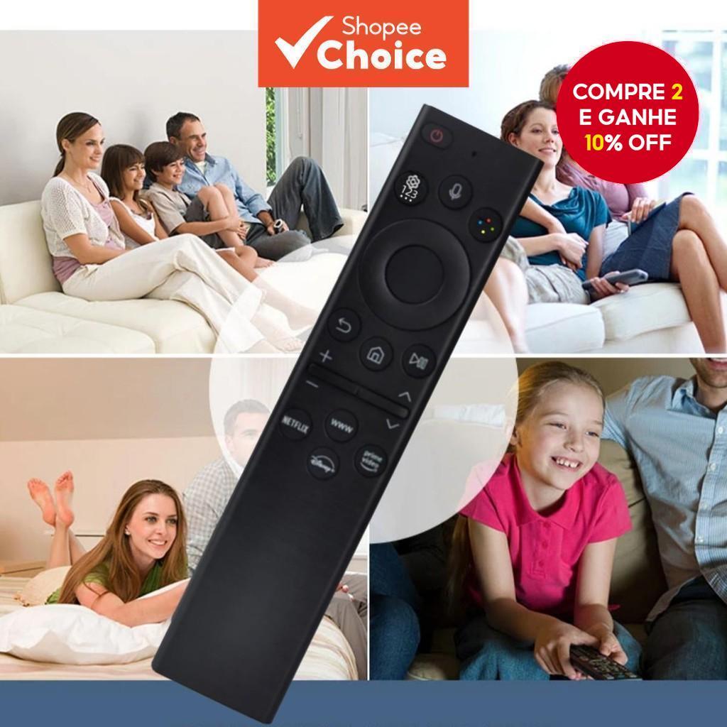 Novo Controle Remoto por Voz para TVs Samsung QLED 4K 8K Crystal Series TM2280E Smart BN59-01385D Sem Solar (Sem