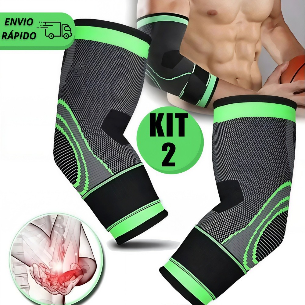 Kit 2 Cotoveleira com Compressão Ajustável - Proteção para Treinos e Esportes