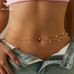 BELLA-Bee Simples Frisado Estrela Do Mar Multi-Camada Corrente Corpo Cintura Ajustável Boêmio Verão Praia Férias Estilo