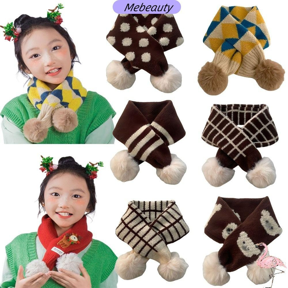MEBEAUTYBR Aquecedor Térmico De Pescoço , Lenço De Tricô Espessante À Prova De Vento Para Meninos E Meninas Com Prendedo