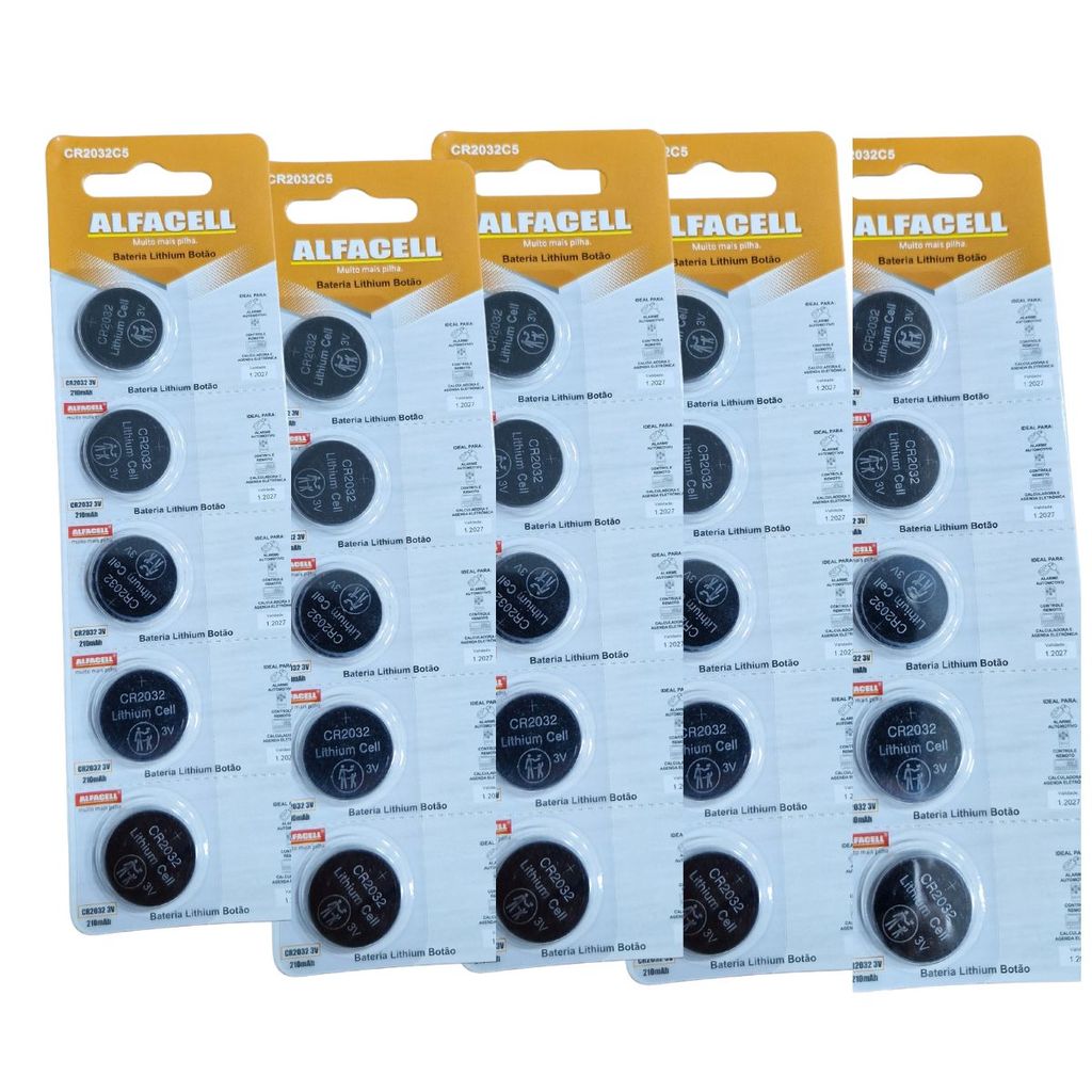Kit c/25 Baterias CR2032 3V Lítio Moeda Alta Durabilidade em Oferta na Shopee