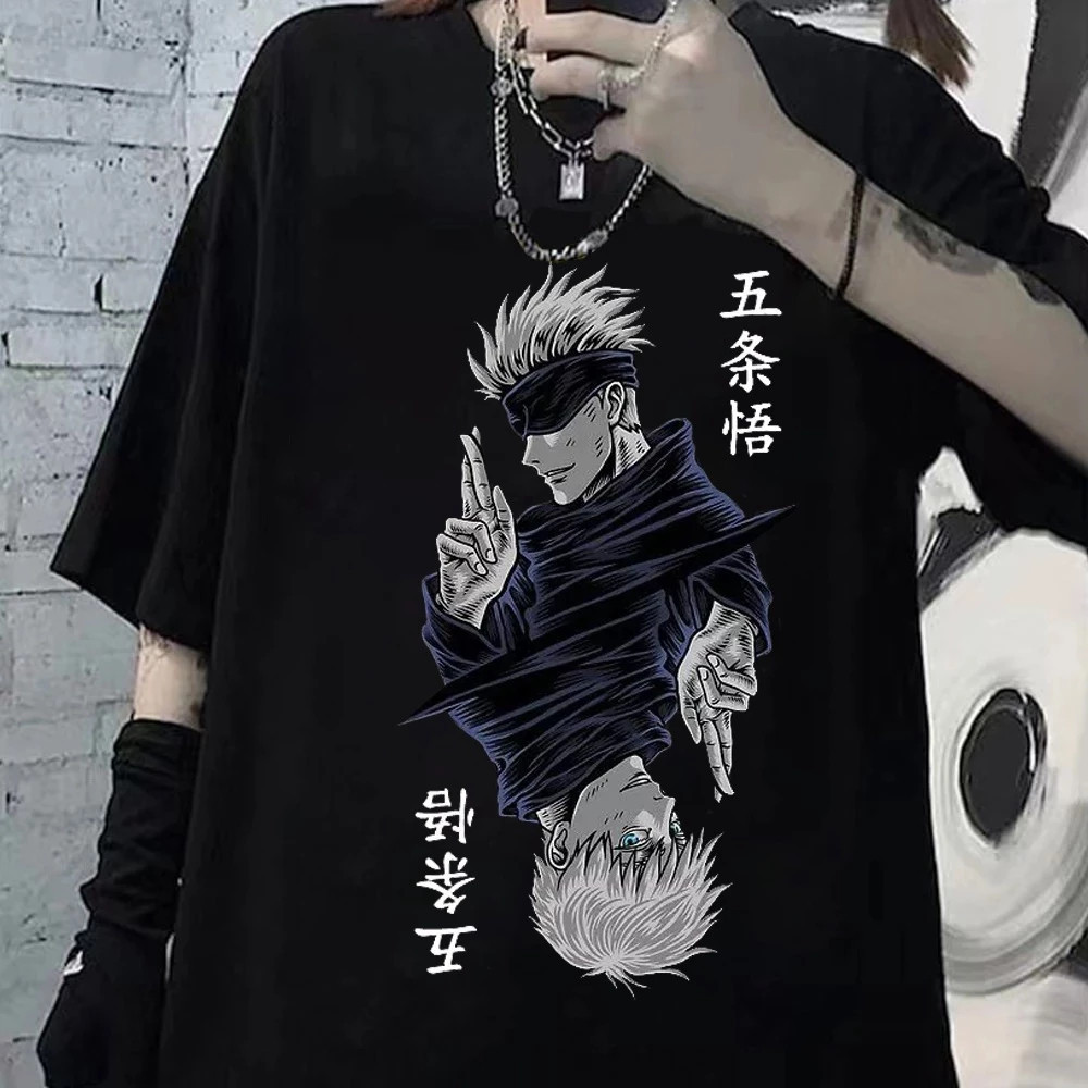 Camiseta Basica Senpai Jujutsu Kaisen Anime Camisa Satoru Gojo Face Unissex Malha - Envio Rapido K N STORE Premium em Oferta na Shopee