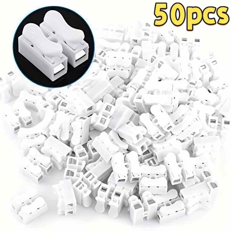 kit 50 Conector de Pressão 2 via para fios duplo ou tripla Emenda Sem Solda Sem Parafusos