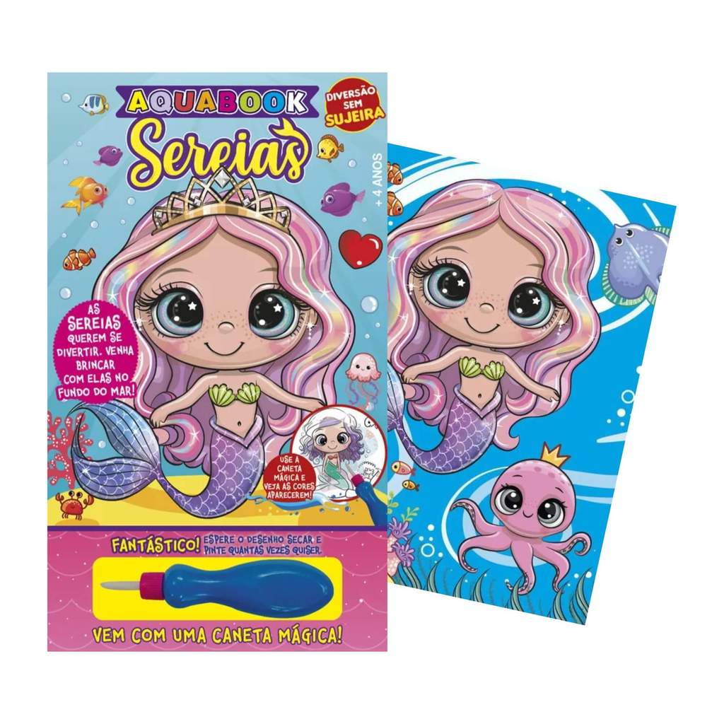 Livro Sereias Aquabook com Caneta Mágica Editora On-Line - 9786555476941 · foto 2