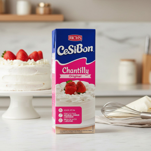 Chantilly 1l Cesibon Kit 3 Unidades Confeitaria Bolos Tortas Uso Profissional Bolos Sobremesas