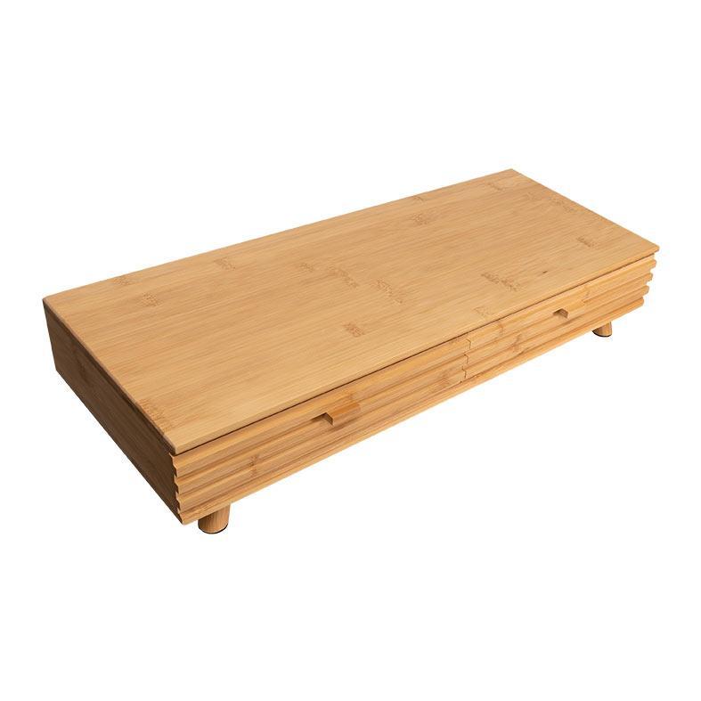 Base Para Notebook ou Monitor Zinnia, Com Elevacao e Organizador, Com Gaveta, Bambu, ZNO-OGNM-NT