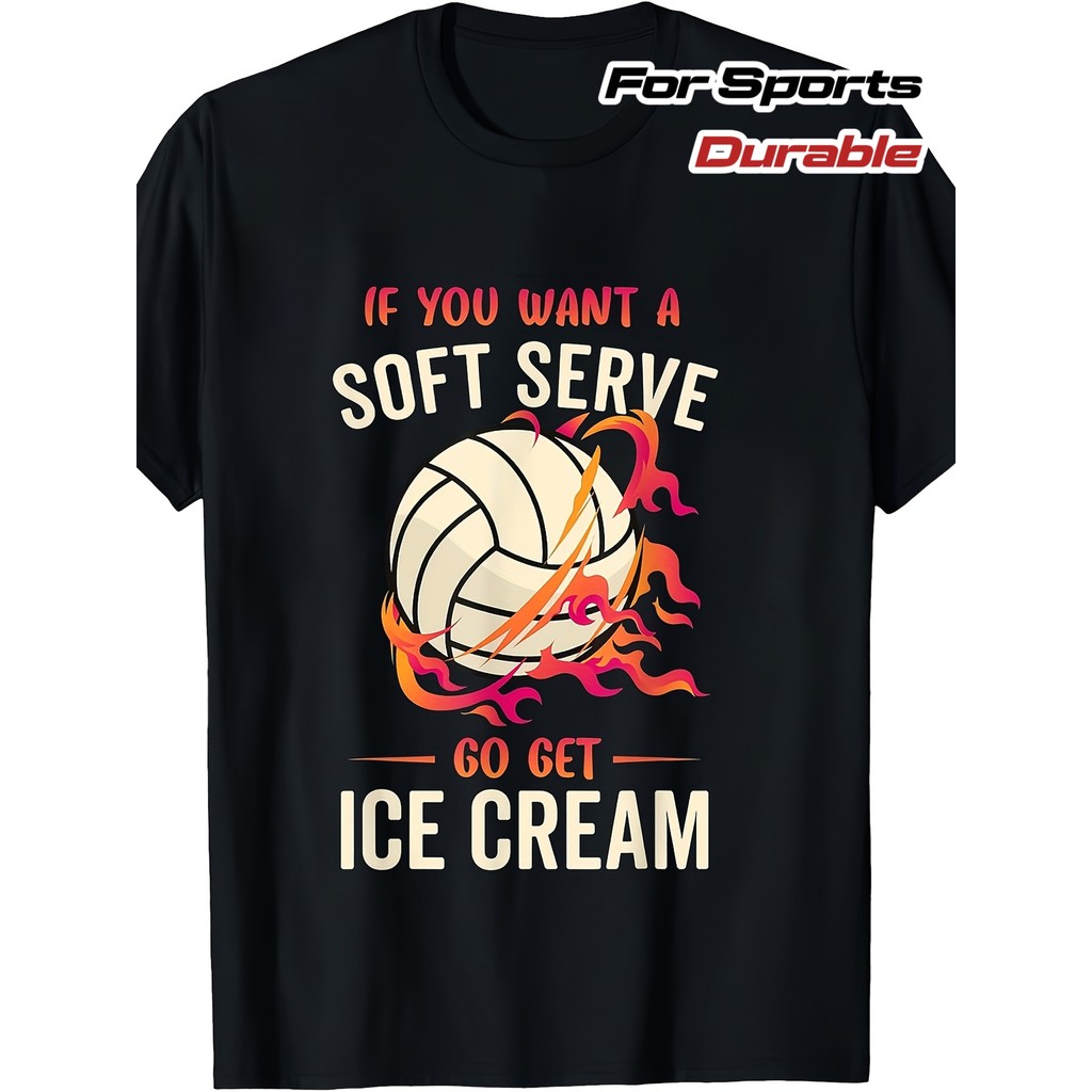 Camiseta 100% algodão Camiseta Masculina Vôlei "Soft Serve Ice Cream" Engraçado Esportivo Divertido Confortável Estiloso