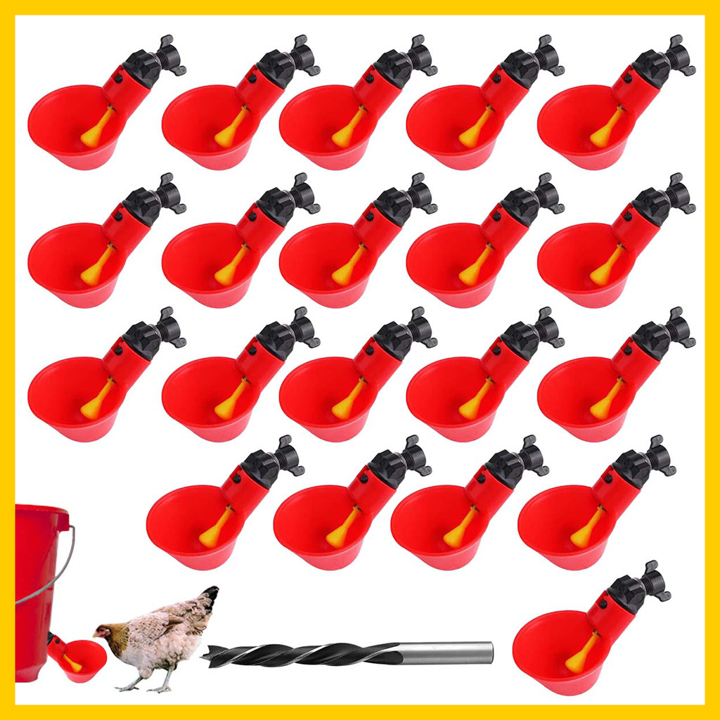 20 copos bebedouros automáticos universais para aves, acessório DIY para criação de galinhas,codornizes,patos e pássaros
