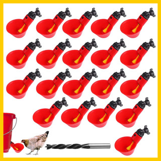 20 copos bebedouros automáticos universais para aves, acessório DIY para criação de galinhas,codornizes,patos e pássaros