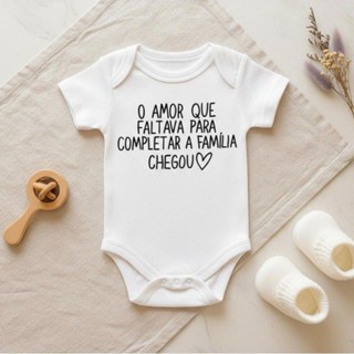 Body Bebê Recém-Nascido Branco Frase Fofa O Amor Que Faltava Chegou Tamanhos P M G em Oferta na Shopee