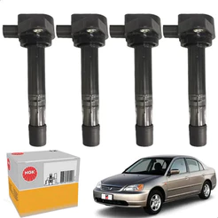 Kit 4 Bobinas Ignição Honda Civic 1.7 16v 2001 até 2005