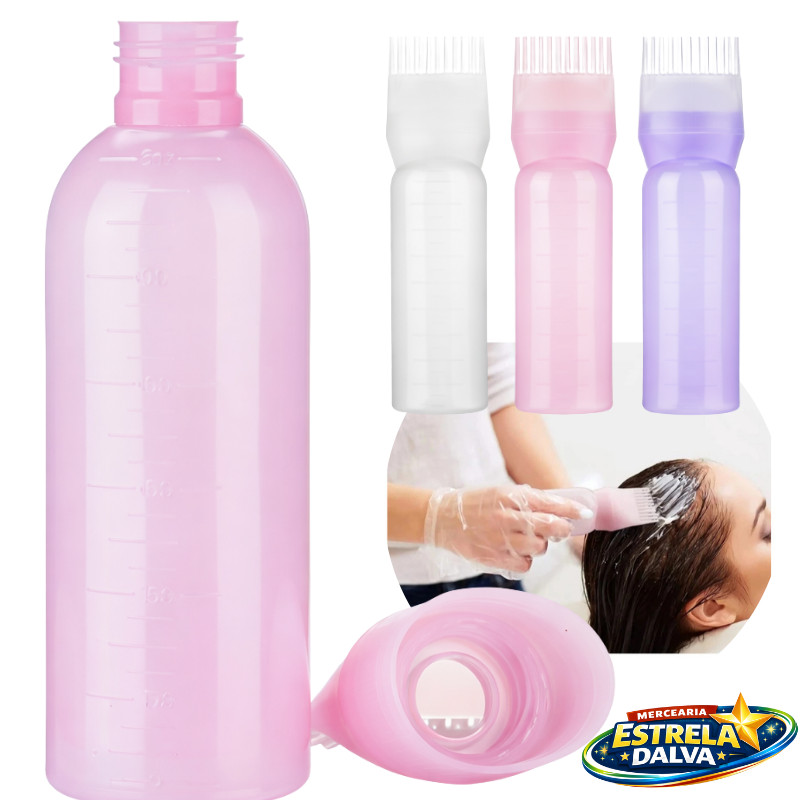 Frasco Pente Aplicador De Tinta De Cabelo, Óleo Capilar, Hidratantes - Com Pente Aplicador