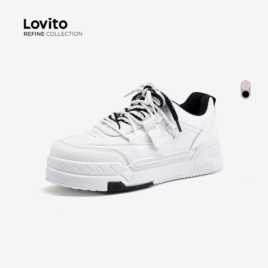 (Refine by Lovito) Tênis Casuais de Cores Contrastantes para mulheres LR17E007