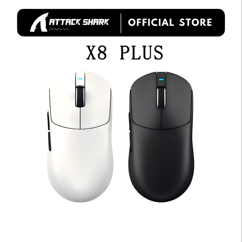 ATTACK SHARK X8 PLUS Mouse Para Jogos Sem Fio PixArt PAW3395PRO Sensor 40000 DPI 1K Taxa De Pesquisa 55g Ultraleve Com/B