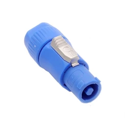 conjunto de 5 conectores plug speakon macho linha powercon 3 polos azul