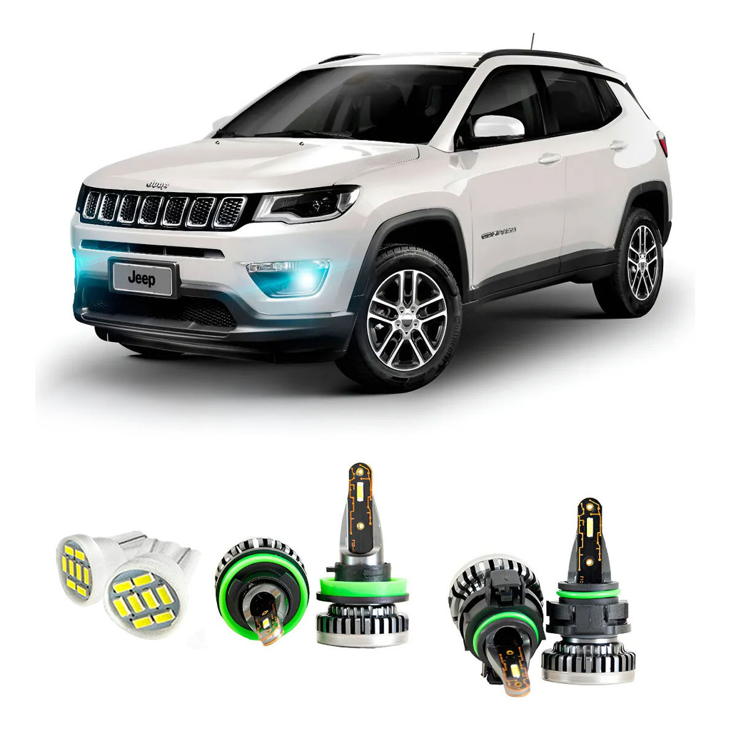 Kit Ultra Led Nano Jeep Compass 2017 A 2021 H11 H16 30000lm