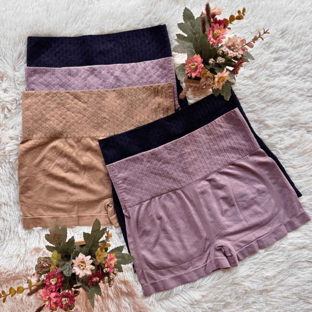 Kit Shortinho Feminino Cintura Alta Empina Bumbum com Compressão Cós Alto 7cm Cueca Box Feminina