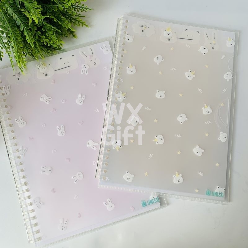 Caderno B5 com Espiral Removível com 4 Divisórias e Capa Tipo Pasta - Uniso