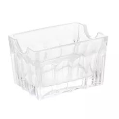Porta Sachê Lyor Faces Vidro 9cm x 6cm x 6cm Adoçante Açúcar Café Mesa Cozinha Casa Decoração Presente Chique Requintado