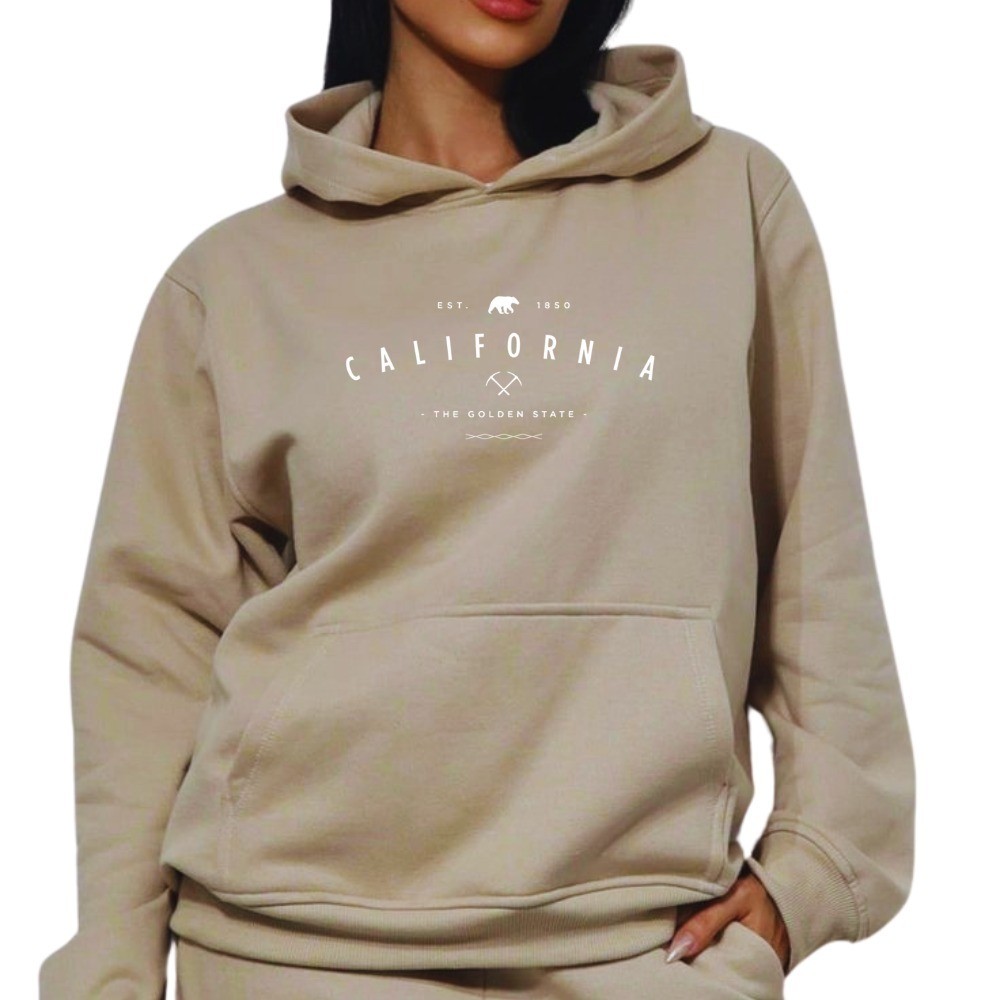 Moletom Canguru California Blusa De Frio Estampada The Golden State Inverno