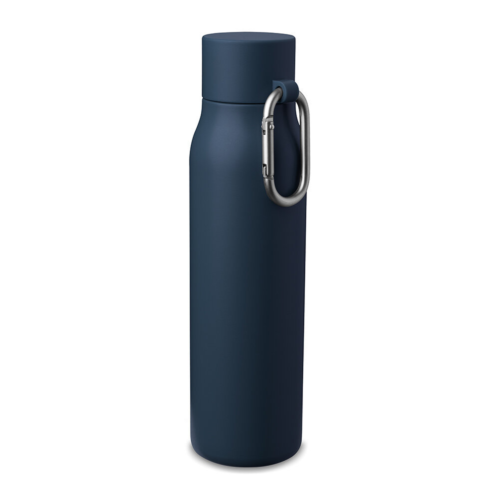 Garrafa Térmica Inox 550ml Parede Dupla com Mosquetão Azul | Squeeze Térmico Água Quente Fria