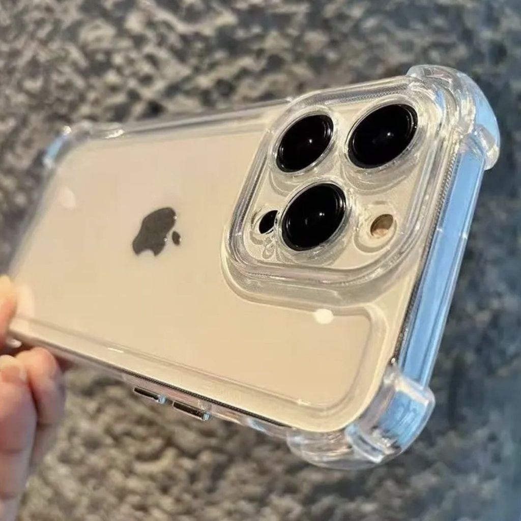 Transparente Anti-Queda Capa Capinha Para iPhone 16 15 14 Plus 13 12 11 Pro Max Proteção de Lente Anti-Amarrotamento em Oferta na Shopee