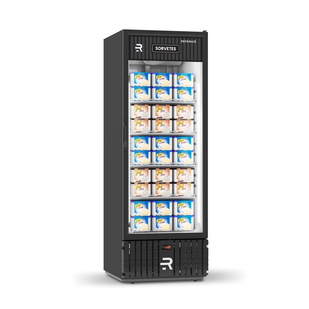 Visa Cooler Sorvete Freezer Porta Vidro Aquecido ar Forçado -22ºc 570l Vcs570pvpb 220v - Refrimate