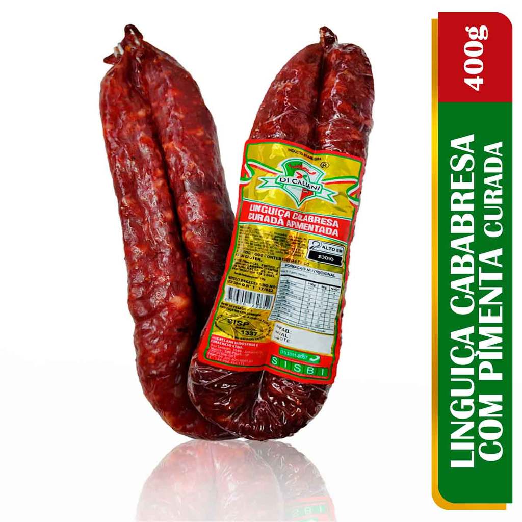 Linguiça Calabresa Curada (com Pimenta) 400g - Di Callani em Oferta na Shopee
