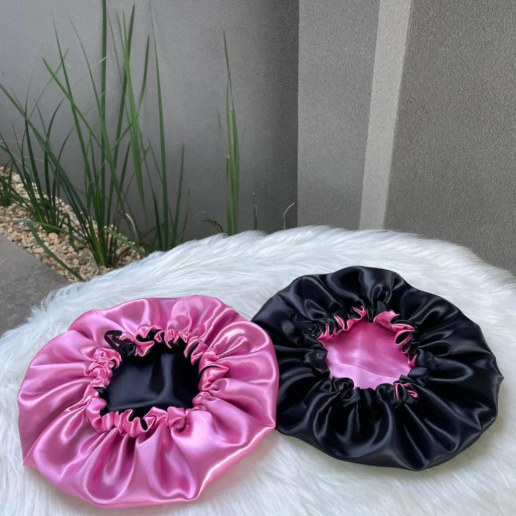 Kit 2 Toucas de Cetim Dupla Face Ajustáveis – Para Dormir/ Uso Diário/ Spa/ Salão/ Viagem e Proteção Capilar - WANG em Oferta na Shopee
