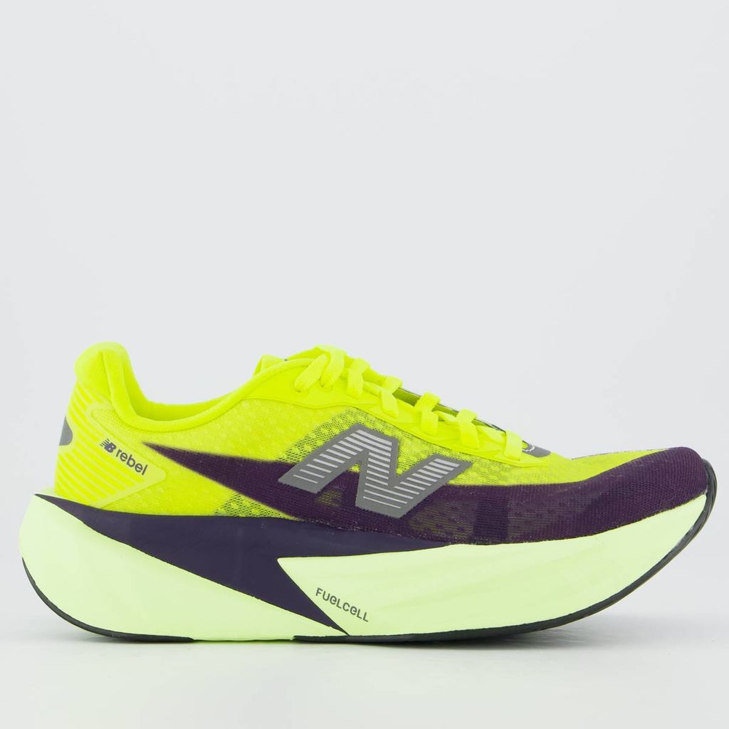 Tênis New Balance Fuelcell Rebel V5 Feminino Verde e Roxo