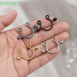 FORBET 2 Anéis Sem Piercing De Mamilo Falso , De Clipe Com Design Aço , Acessório De Moda em Oferta na Shopee