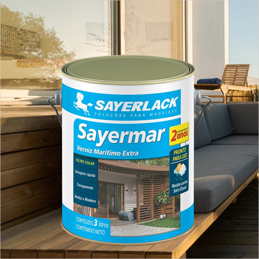 Sayermar Verniz Marítimo Extra Brilhante 3 Litros - Sayerlack