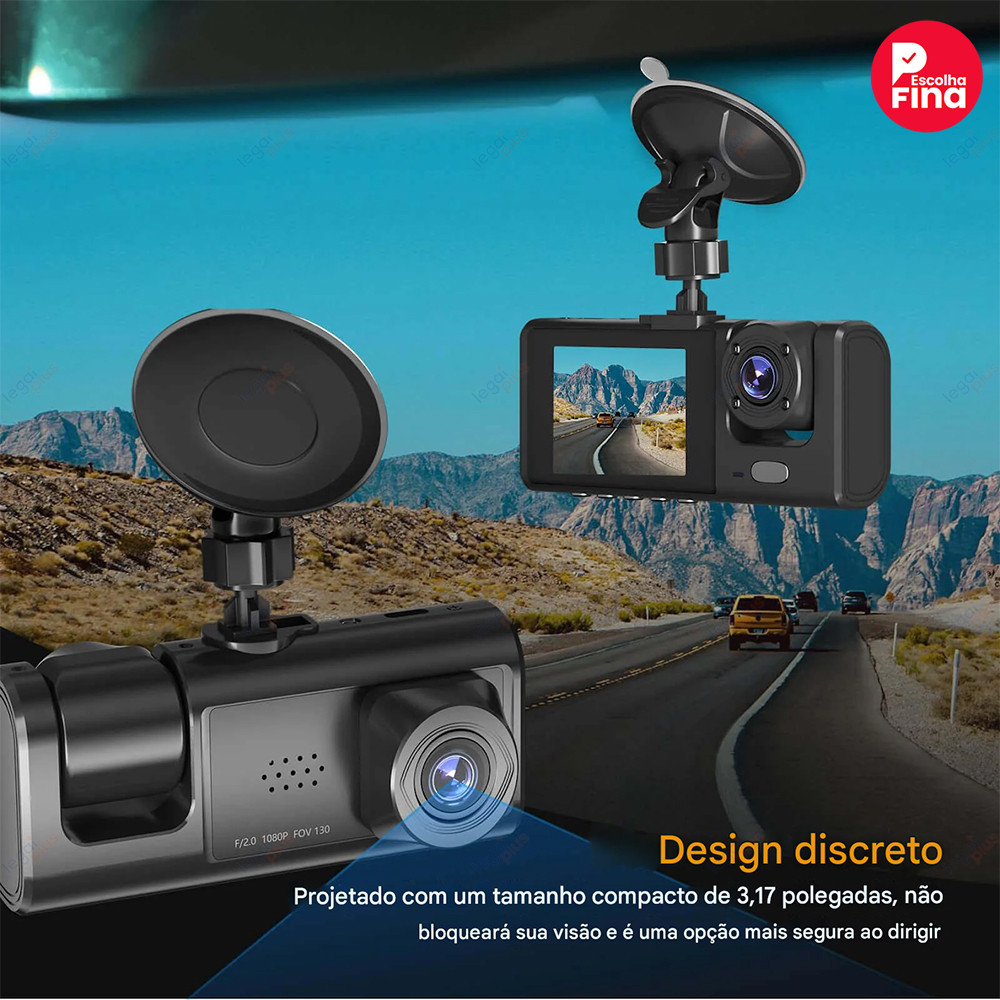 Gravação em HD 1080P Duplo para Carro - Câmera Dianteira e Traseira com Conexão Wi-Fi em Oferta na Shopee