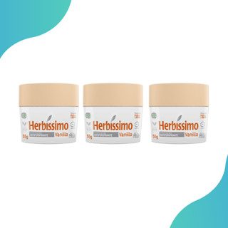 Kit 3 Desodorante antitranspirante em Creme Herbíssimo Vanilla 55g em Oferta na Shopee