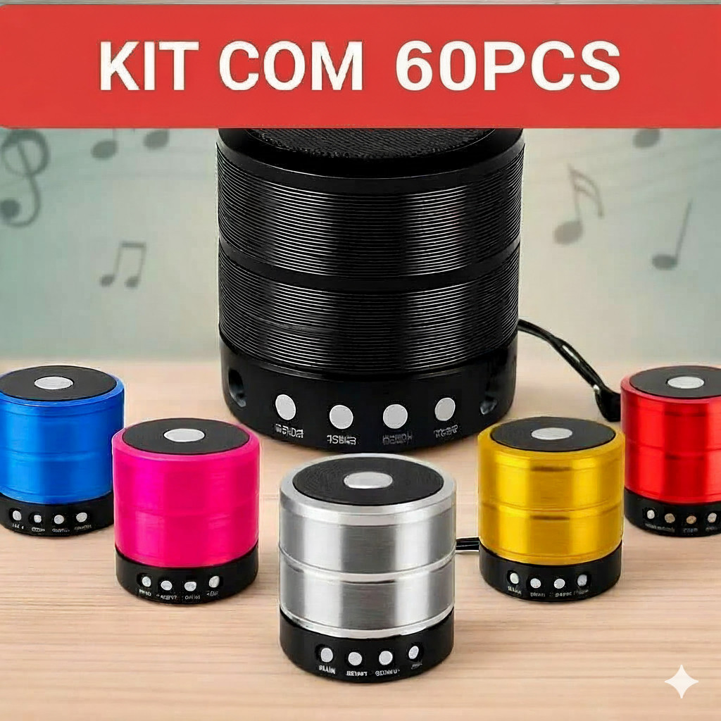 Kit 60 pcs Mini Boa qualidade de som Bluetooth 887 Portátil Rádio FM USB SD Graves Potentes Bateria Recarregável Atacado