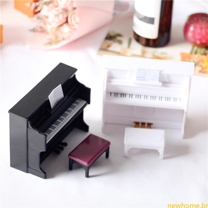 Piano Miniatura Banco Para 1 6 1 12 Casa Bonecas Instrumento Musical Ornamento Foto Adereços Modelo em Oferta na Shopee
