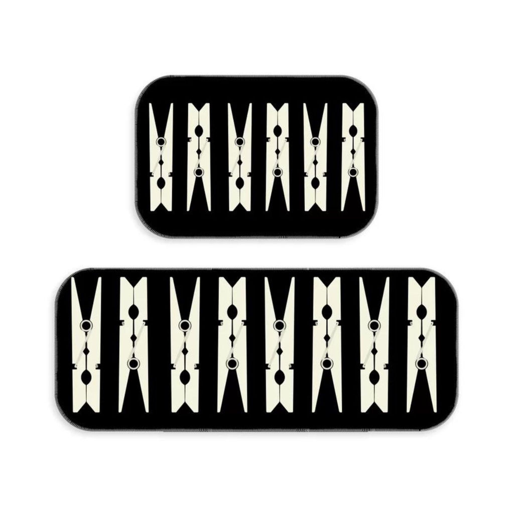 Jogo De Tapetes Para Lavanderia Wevans Preto em Oferta na Shopee