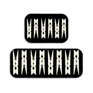 Jogo De Tapetes Para Lavanderia Wevans Preto em Oferta na Shopee