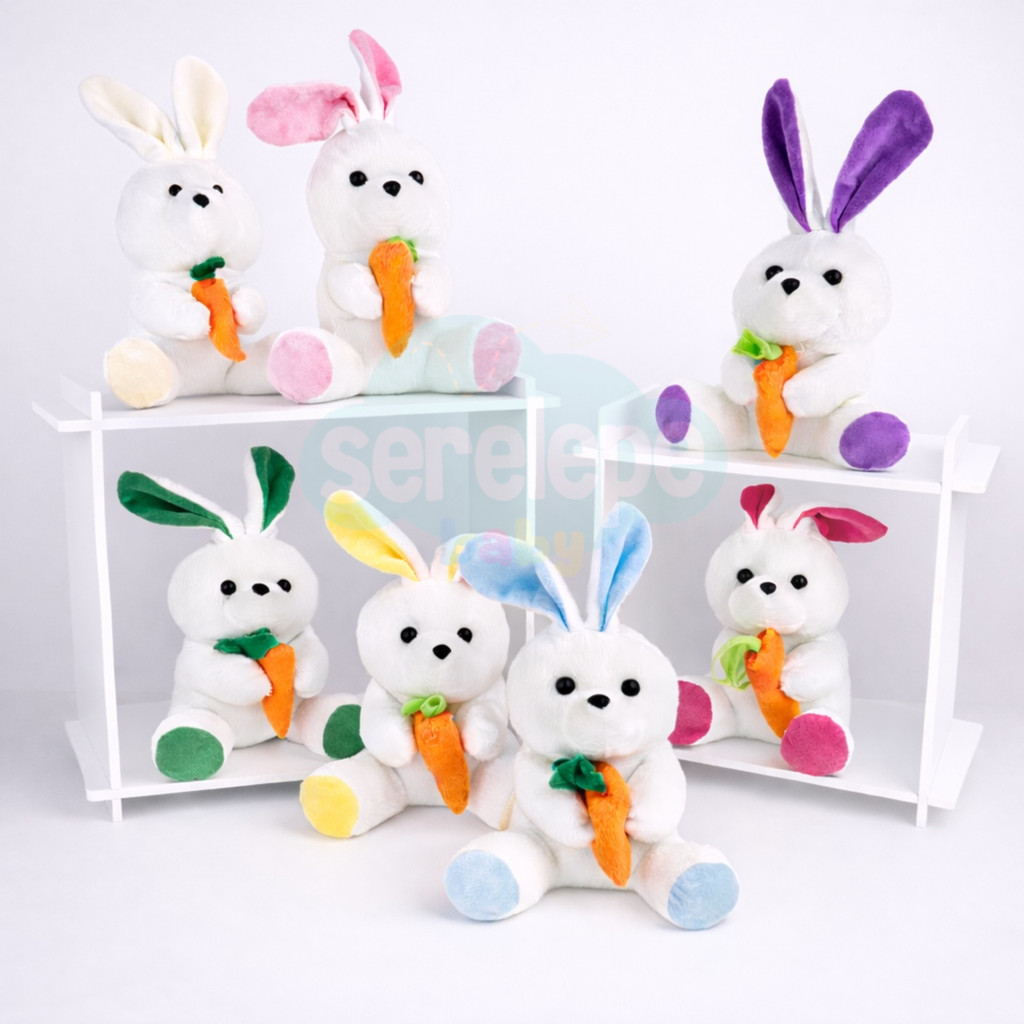 Coelho da Pascoa 30cm Coelhinho de Pelúcia Antialérgico Enfeite Decorativo Cesta Presente