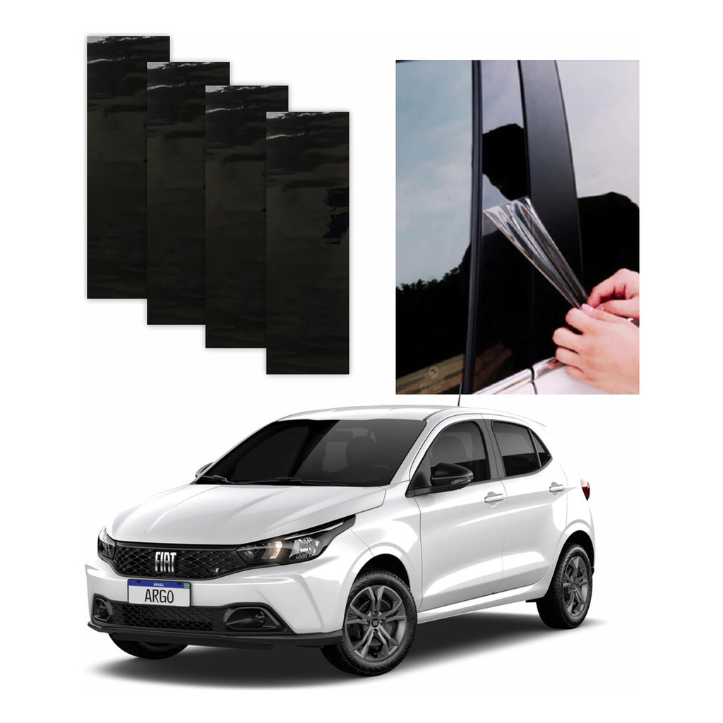 Protetor Coluna Black Piano Fiat Argo 2015 A 2025
