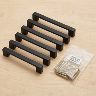 Puxador Sense Black 128mm Design Minimalista Premium - Kit 6