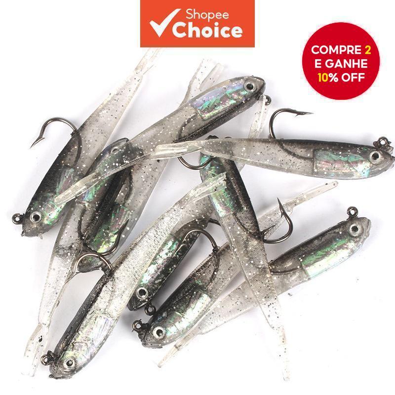 Iscas Macias De Silicone , 7cm/6g , Ganchos De Cauda Divididos Macios , Adequadas Para Água Salgada E Doce