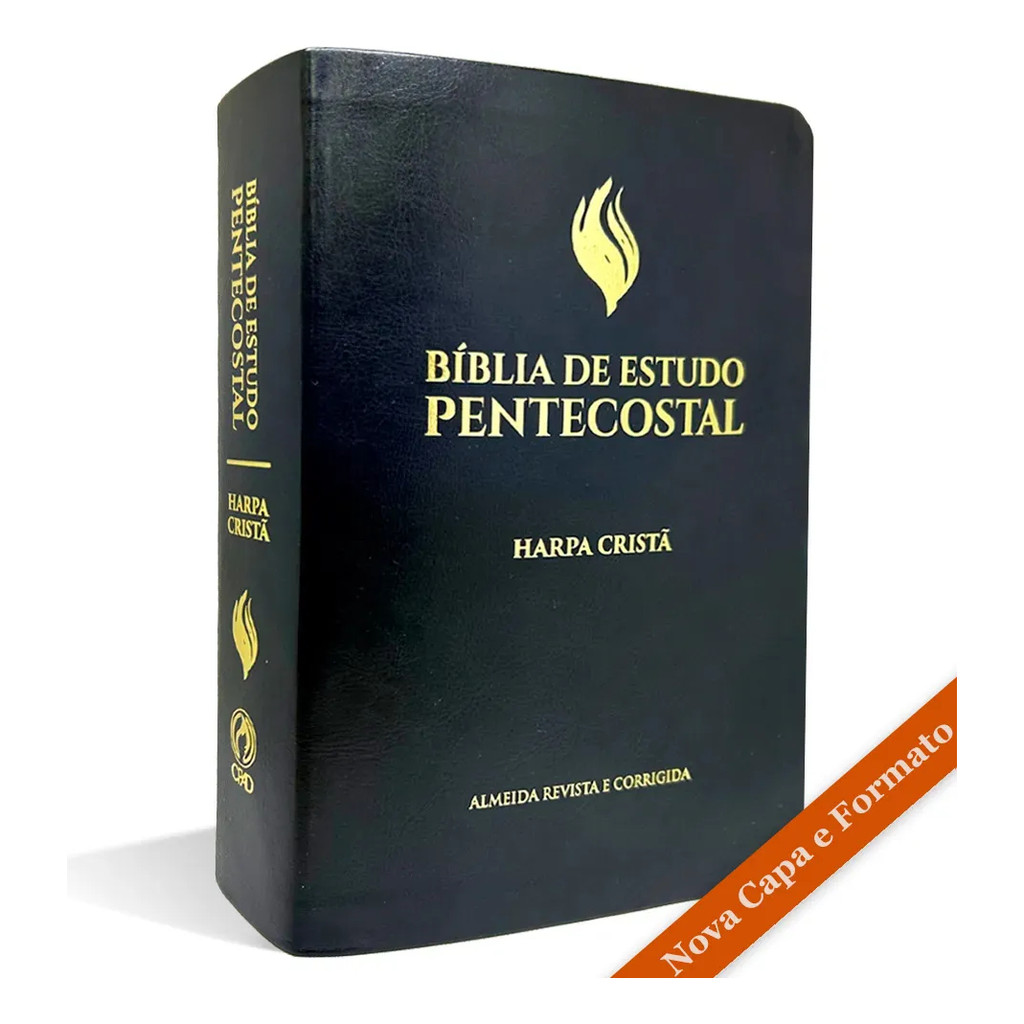 Bíblia De Estudo Pentecostal | ARC | Média Luxo | Harpa Cristã | Preta | CPAD