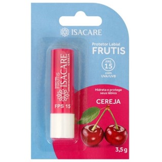 Protetor Labial Cereja FPS 15 Com Cor Frutis Isacare 3,5g em Oferta na Shopee