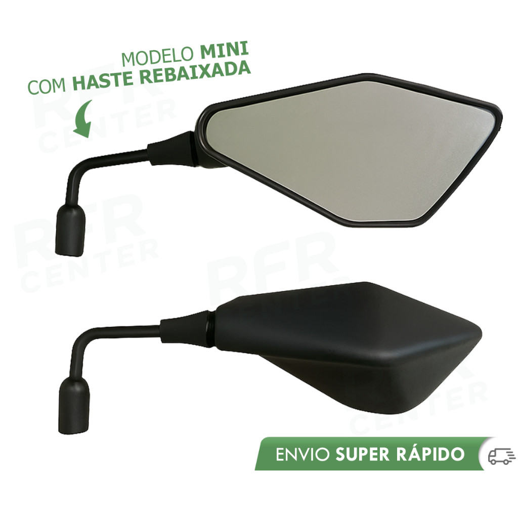 Retrovisor Mini Kawasaki Z400 Rebaixado 90º Honda Ou Yamaha Renascença