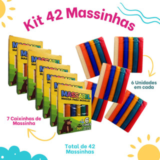 Kit 42 Massinha 7CX de Modelar 6 Cores Diferentes 65g Alcalex Colorida Kit Festa Lembrancinha Aniversario Prenda em Oferta na Shopee