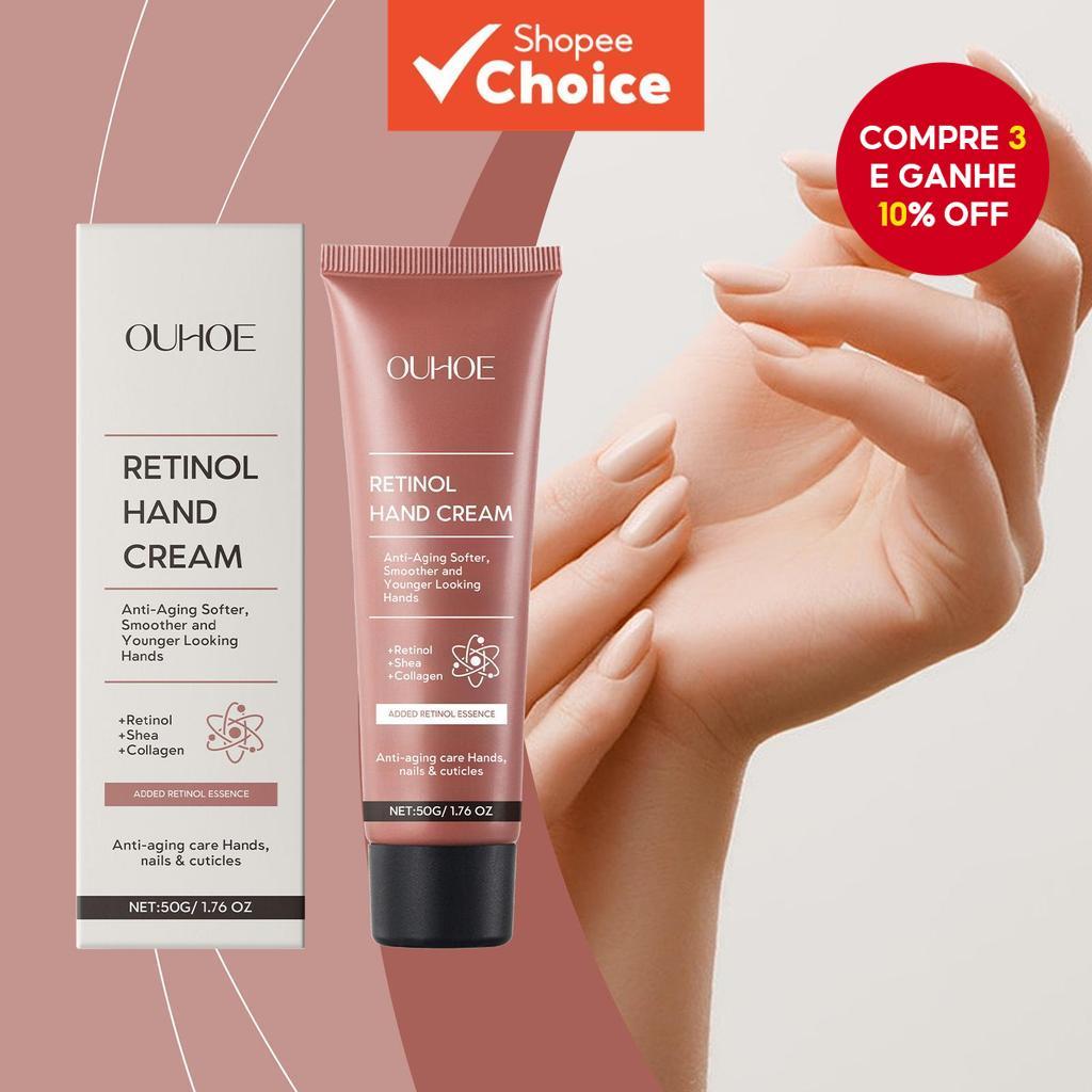 Creme Anti-Envelhecimento para Mãos com Retinol, Hidratante Mineral para Mãos com Retinol, Manteiga de Karité e em Oferta na Shopee