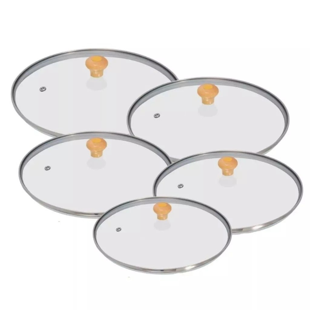 Imagem Tampa de Vidro com Borda Inox para Panelas tamanhos 14 a 36